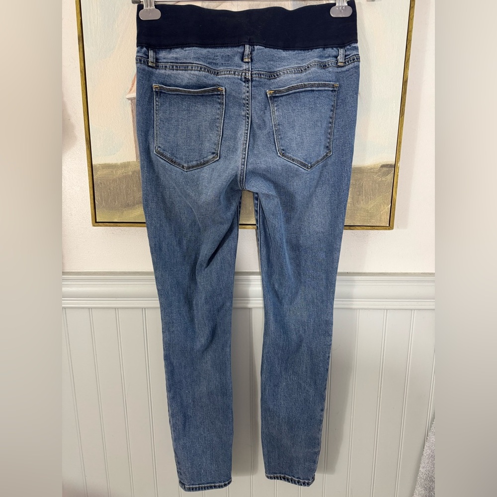 LUCKY BRAND Bootcut Medium Wash Distressed Knee Stretch Denim Jeans Size 12/31 - Picture 2 of 7